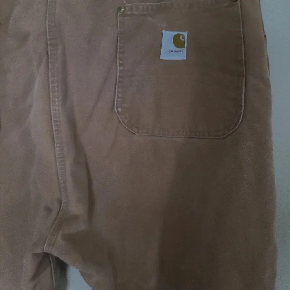 Carhartt Vintage tan Utility work pants quilted lined canvas sz.46×32